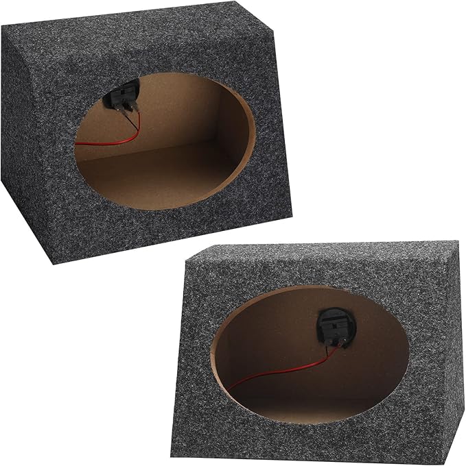 BBTO 2 Pcs Angled Style Car Audio Speaker Box 6x9 Speaker Boxes Car Audio Enclosures Sturdy Constructed Truck Speaker Box for Home Vehicle Subwoofer Sound Supplies(8.25 x 5 x 12 Inch)
