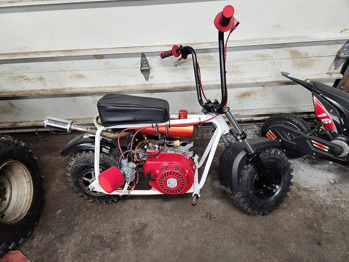 JMCHstore Aluminum Mini bike Gas Fuel Tank Cylinder 4x11'' for Coleman Baja Montser Mega moto Predator Hemi non 212 Engine, Massimo Axis RealTree Motovox Mototec Dirt Gas Bike, Go Kart Parts (Red)