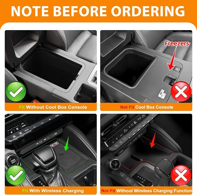 Center Console Organizer for 2024-2025 Toyota Land Cruiser Prado LC250 Center Console Cover Armrest Storage Tray Insert for Land Cruiser Accessories(Not fit Cool Box&W/o Wireless Charger)