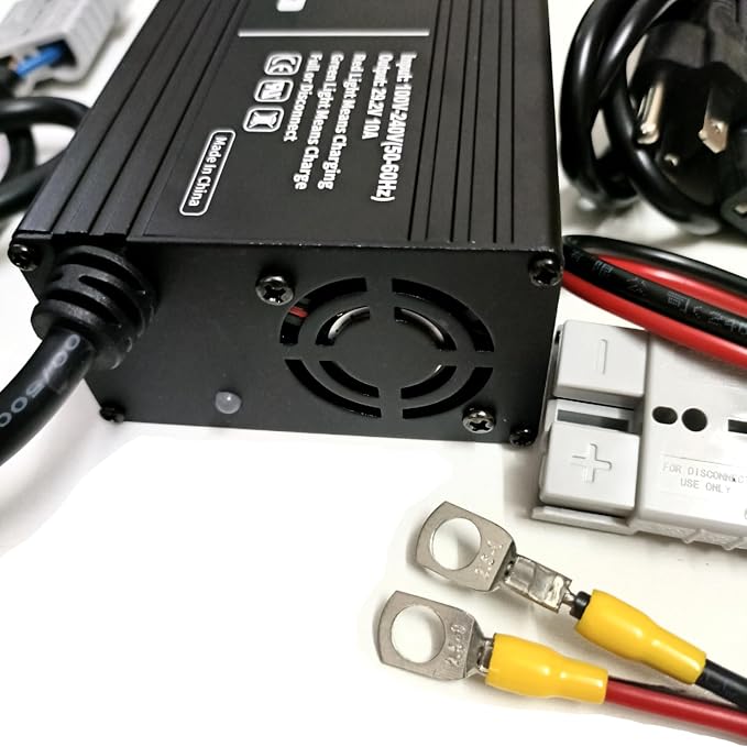 24V 10A Lithium Battery Charger 29.2V LiFePO4 Battery Smart Charger with Anderson Connector LED Indicator Special for Lithium 24V LiFePO4 Deep Cycle Rechargeable 30AH-150AH Batteries Charger