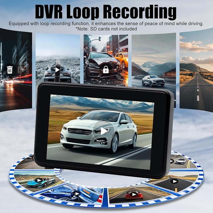 Magnetic Solar Wireless Backup Camera with AI Detection Alert, 5” 1080P HD 4-Split Monitor, 9600mAh Battery, IP67 Clear Night Vision, Video Recording Rear View Camera for Truck RV Trailer 5th Wheels