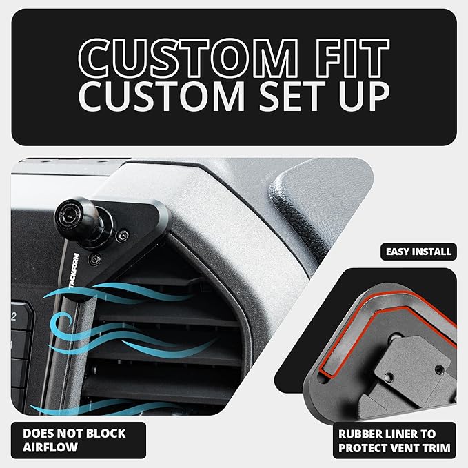 Tackform Link Vent Phone Mount Compatible with 2015-2020 Ford F-150, 2017-2021 Super Duty, 2018-2021 Expedition | Aluminum | Universal Holder Compatible with iPhone, Galaxy, More | Blue Knob