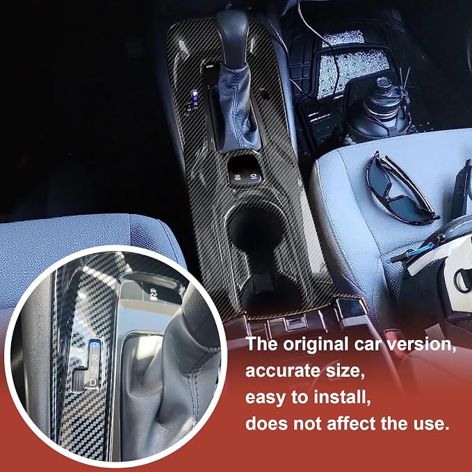 Carbon Fiber Center Console Gear Shift Panel Cover Compatible with Toyota Corolla 2020–2022 & Corolla Hatchback 2019–2022