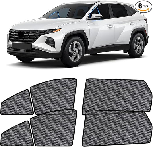 ZATOOTO Car Window Shades for Tucson 2021-2024 Window Cover Side Window Sun Shades Sun Blocker Car Window Screens for Camping | UV Protection, Privacy, Ventilation, and Bug-Free Design