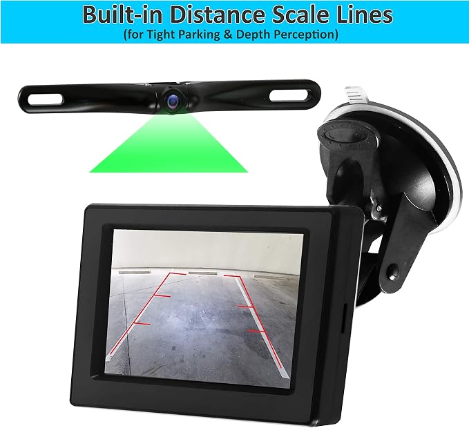 Pyle Car Rearview Backup Camera-Reverse Parking Sensor,HD 7" LCD Mirror Screen Monitor,Distance Scale Line,Waterproof,Night Vision,170 Wide Angle Lens& Swivel Angle Cam-PLCM7500_0(SG_B0748MJJGG_US)
