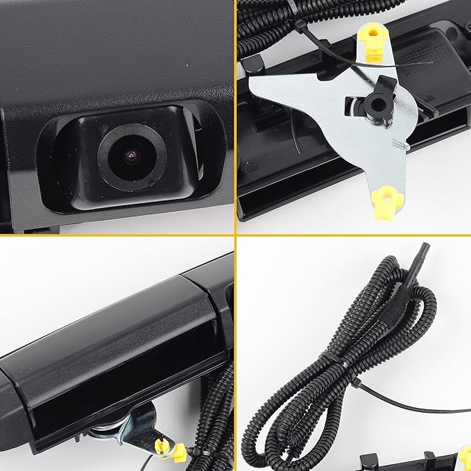 Dasbecan Tailgate Handle Rear View Backup Camera 6909004020 Compatible with Toyota Tacoma 2005-2015 Black Aftermarket Replacement Reverse Parking Liftgate Latch Handle Camera (RCA Connector)
