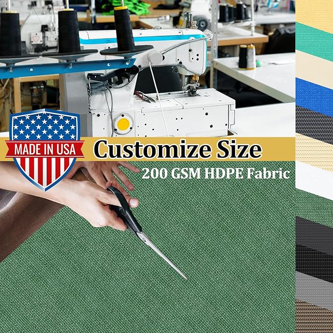 Shade&Beyond Customized Size 6' X 13' Shade Cloth with Grommets, 90% UV Protection UV Protection Mesh Tarp Sun Screens for Patio GN04, Green