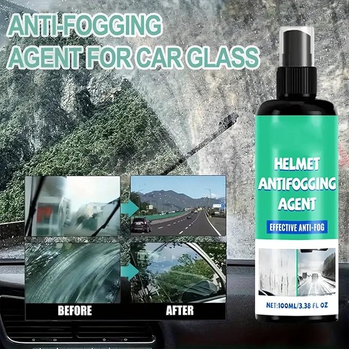 100ml Helmet Visor Anti Fog Spray, 100ml Anti Fog Spray for Helmet Visor | Streak-Free Polish Coating, Defogging Solution with Long-Lasting Protection,Clear Visibility for Motorcycle, Rain Conditions