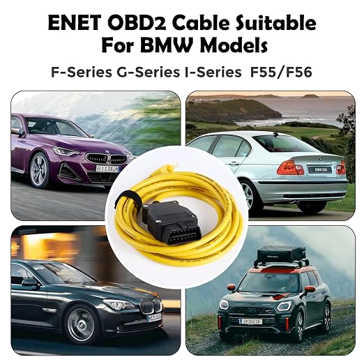 ENET OBD2 Cable + USB Type C for BMW F & G Series, OBD ENET Cable RJ45 Compatible with E-SYS ICOM ISTA+, 6.6ft/2M