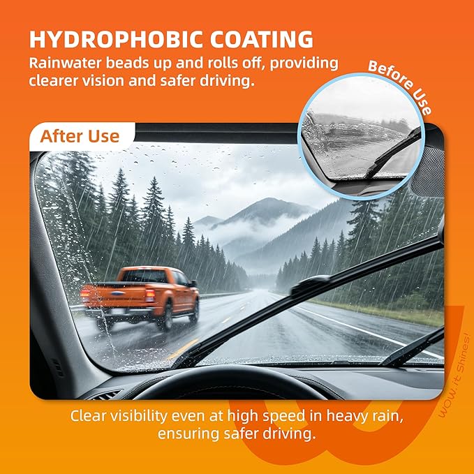 Silicone Wiper Blades 22 21 inch Replacement for Toyota Tacoma 2015-2005/Jeep Grand Cherokee 21-11/Honda Pilot 14-09 OEM Quality Silicone Windshield Wiper Blades for My Car(Set of 2) U/J Hook