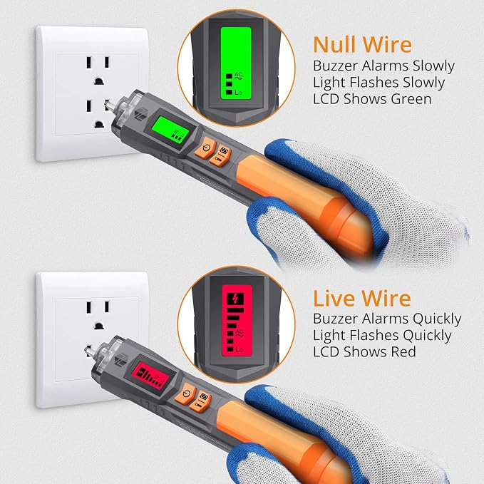Neoteck Professional Electrical Kit: Non-Contact Voltage Tester Pen & 2-in-1 Digital Multimeter AC/DC Voltage, Resistance, Continuity, Capacitance, LCD Display, Buzzer Alarm