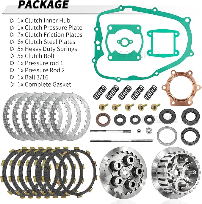 Clutch Kit & Inner Hub & Outer Pressure Plate With Complete Gaske for Yamaha Blaster 200 YFS200 1988-2006