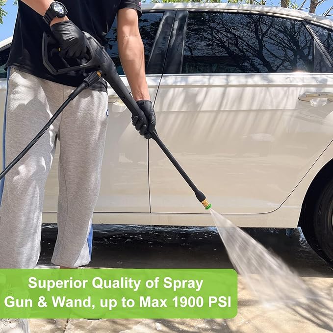 Bear Force Replacement Spray Gun with Extension Wand & M22-15 Connector, Compatible with Some of Ryobi, Greenworks, Craftsman, Kar-cher, SunJoe, Westinghouse, LWQ Electric Pressure Washer Max 1900 PSI
