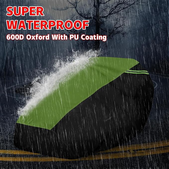 Riding Lawn Mower Cover with Bagger Attachment and ROPS, Universal Fit Decks up to 54", 600D Oxford Cloth Riding Mower Cover with Windproof Buckle for Snow Rain Dust Hail Protection