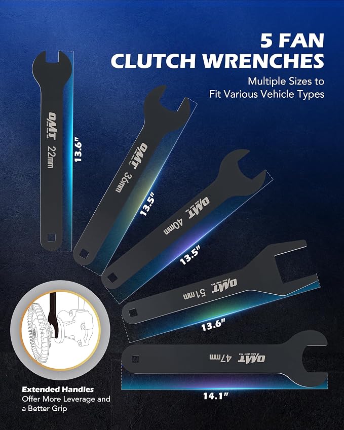 Orion Motor Tech 8pc Adjustable Pin Spanner Wrench Tool Set & 15pc Fan Clutch Wrench Set, Bundle