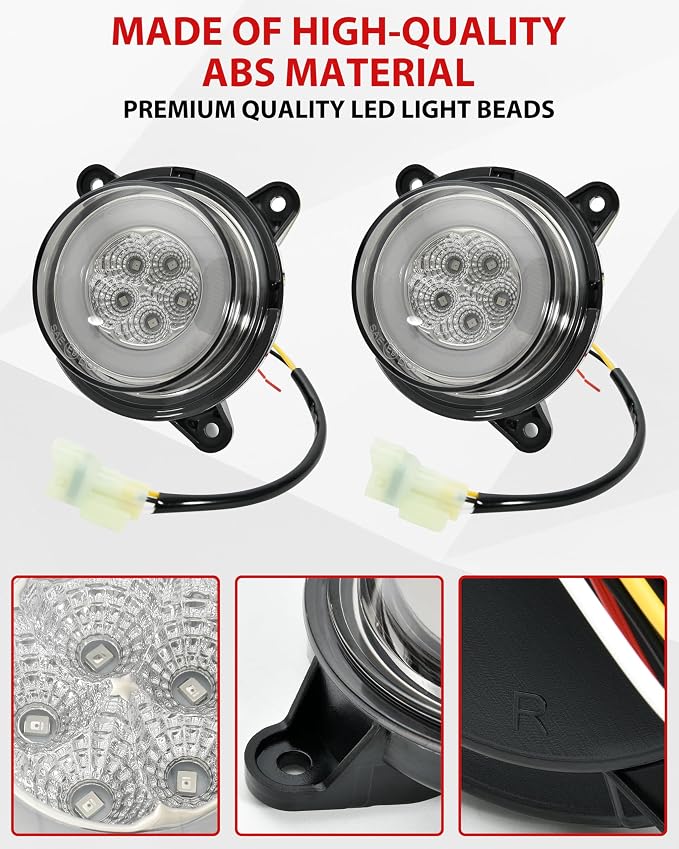 SAUTVS LED Turn Signal Tail Lights Assembly for Kawasaki Mule Pro, Smoked Black Taillights Brake Stop Lights Tail Lamps for Kawasaki Mule Pro-FXT DXT FXR DX FX 2015-2026 Accessories (2PCS)