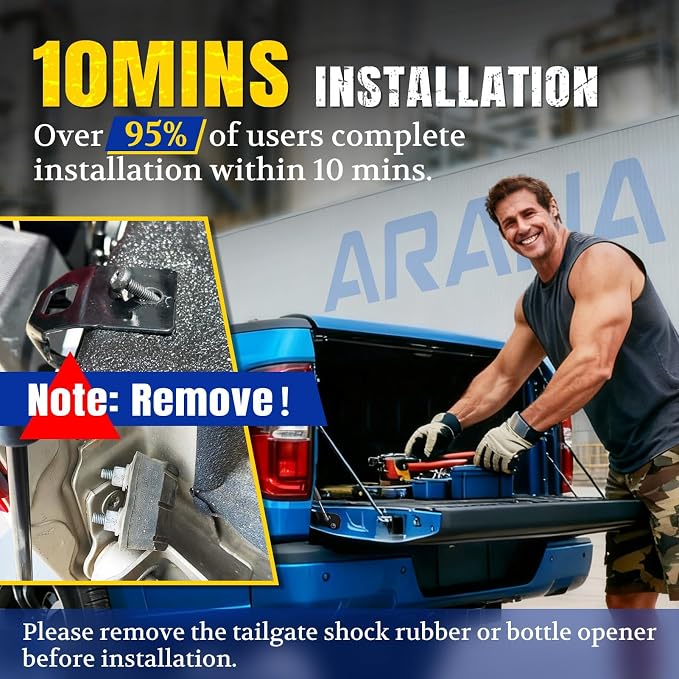 ARANA Tailgate Assist Shock for Ford Ranger 2019 2020 2021 2022 2023 2024 2025, Ranger Tail gate Slow Drop Accessories Damper Kit(All Tools Provided)