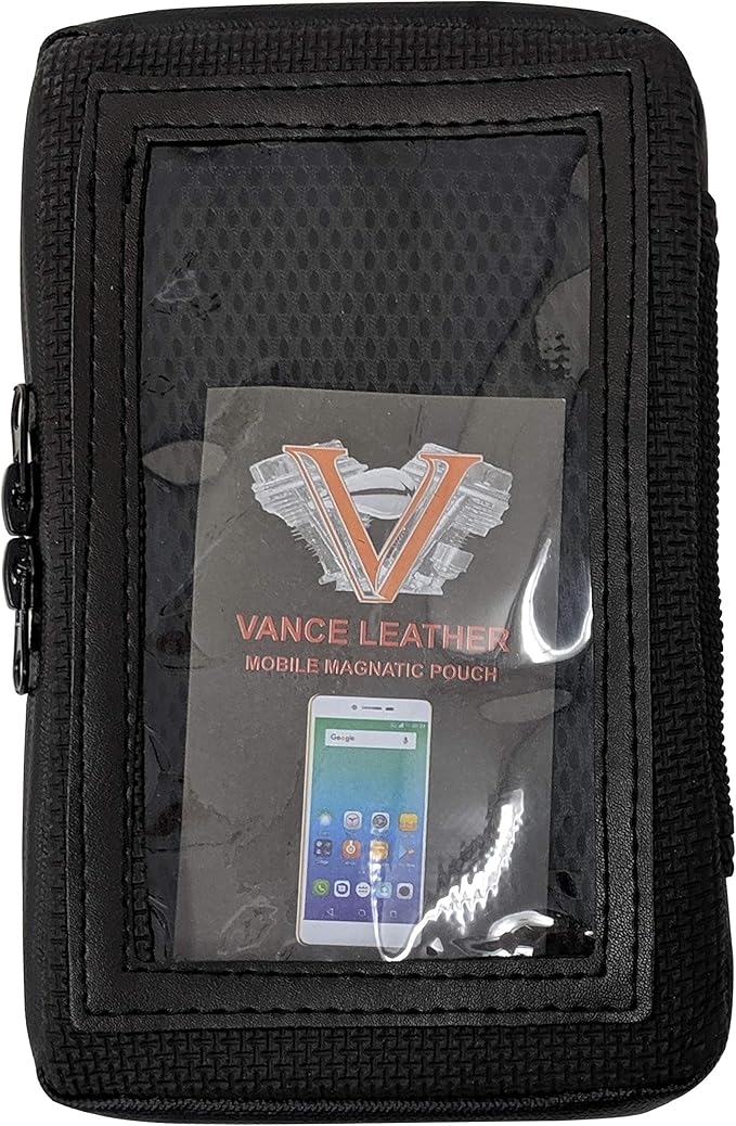Motorcycle Magnetic Cell Phone & GPS Holder Tank Bag Compatible i Phone, Blk Waterproof