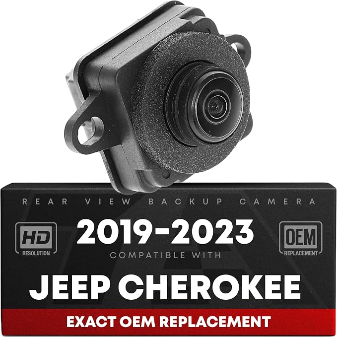 Rear View Backup Camera, Reverse Park Assist - Compatible with 2019-2023 Jeep Cherokee - Plastic, Glass - Vehicle Parking Camera - OEM 68360986AD, 68360986AC, CH1960129