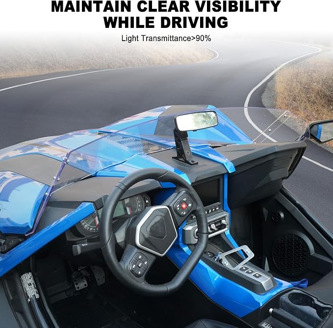 Front Windshield for Polaris Slingshot, Durable PC Dustproof Scratch Resistant Clear Windscreen Deflector for Polaris Slingshot S R SL SLR LE GT 2015-2025 Accessories, Replace #2882154