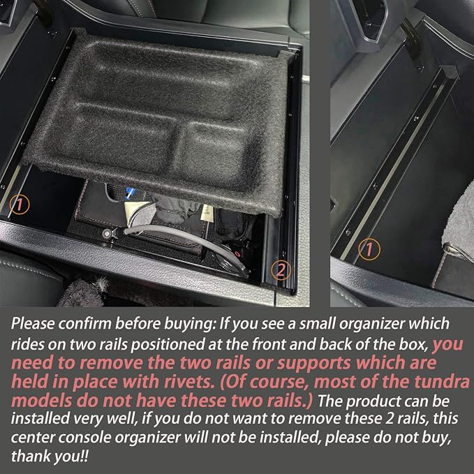 JDMCAR Center console tray (Black Trim) and Antenna Base Compatible with Toyota Tundra Accessories 2014-2021