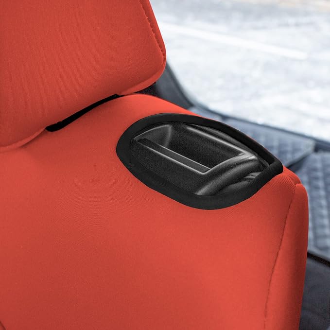 FH Group Custom Fit Car Seat Covers Specifically Made for 2020-2025 Tesla Model Y Ultraflex Neoprene Water Resistant Automotive Seat Covers - Full Set Solid Red