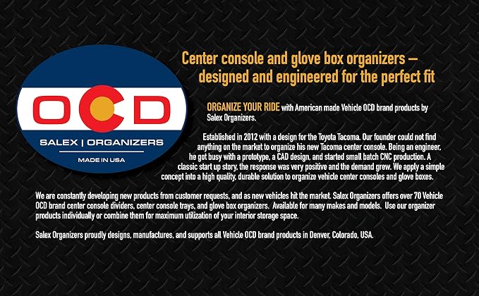 Vehicle OCD - Center Console Divider and Tray Organizer for Chevy Silverado 1500 / GMC Sierra 1500 (2019-2021) and 2500/3500 HD (2020-2023) (Full Console w/Bucket Seats ONLY) - Made in USA