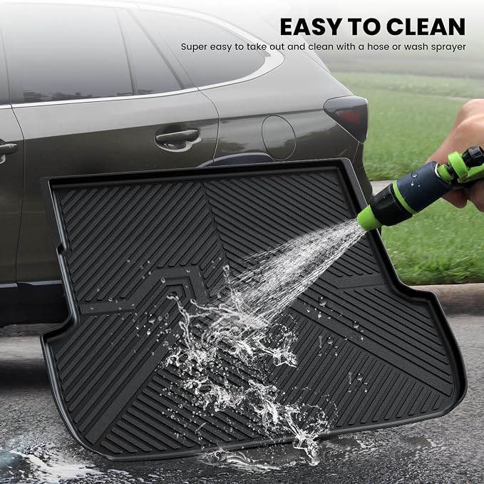 LASFIT Cargo Tray Liner for Subaru Outback 2020-2025 Trunk Mat, All Weather TPE Custom Fit Easy Clean Durable No-Curling Cargo Mat for Outback 2025 2024 2023 2022 2021 2020 Trunk Tray Liner, Black