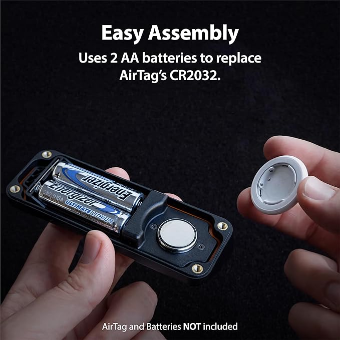 Elevation Lab AirTag 10-Year Extended Battery Case (2 Pack) | Uses AA batteries - 14x more capacity than CR2032 | Waterproof, CR 2032 battery replacement