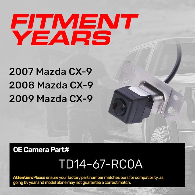 Master Tailgaters Replacement for Mazda CX-9 (2007-2009) Backup Camera OE Part # TD14-67-RC0A