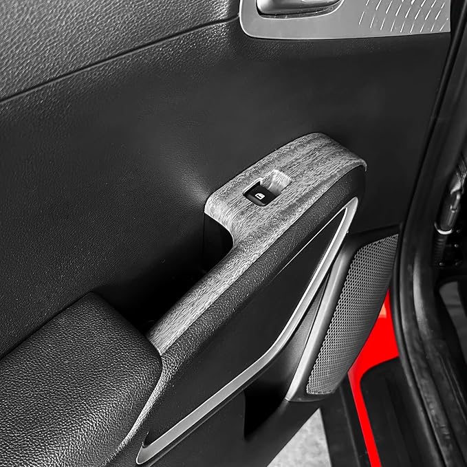 4PCS Door Lock Switch Covers Trim Compatible with Soul 2020-2026 Accessories (Wood Grain)