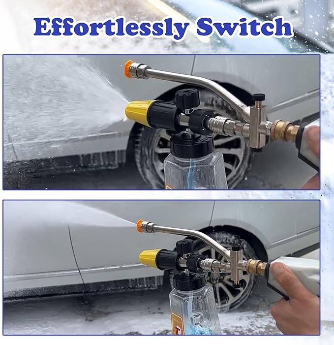 Tool Daily Pressure Washer Foam Cannon with Dual-Connector Accessory, Pressure Washer Spray Nozzle Tips with Nozzle Holder