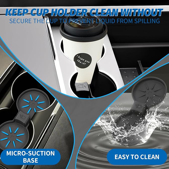 Center Console Organizer for Tesla Model Y Juniper 2025-2026 (Premium & Performance) and Model 3 Highland 2024-2026 All Trims （Double-Layer Storage, Smooth Sliding） 2-Layer Material 4PCS