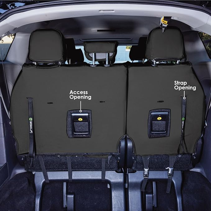 FH Group Custom Fit Car Seat Covers Specifically Made for 2021-2024 Toyota Sienna 7-8 Seater, Faux Leather Automotive Seat Covers - 3rd Row Black