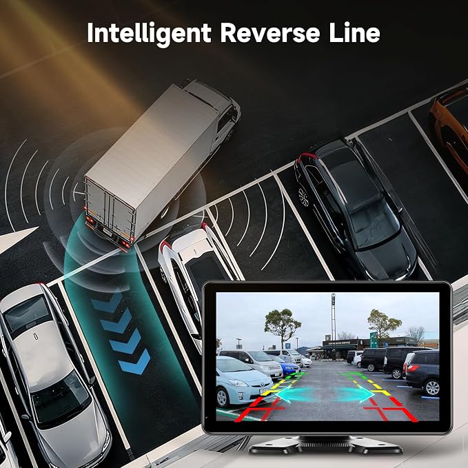 4 Channel 10.1 Inch Backup Camera Systerm for RV, Blind Spot Detection Touch Screen Backup Camera for Trucks, Pickups, Cars, Trailer, Stable, Courtyard, Garage, Farm with 4 Wired Cameras