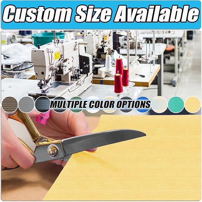 Amagenix 90% Shade Fabric 11'X 13' Sand Sun Shade Cloth with Grommets for Pergola Replacement Shade Cover Canopy, Heavy Duty, Cable Zip Ties Included (We Customized)