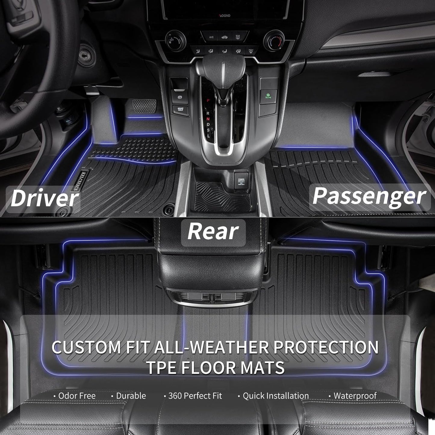 KELCSEECS Floor Mats & Cargo Liner for 2020 2021 2022 2023 2024 2025 Corolla/Corolla Hybrid(Only Sedan) All Weather Car Mats Automotive Cargo Mat Trunk Mat Corolla Floor Mats Trunk Liner