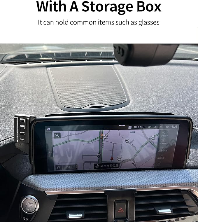 Wireless Charging Car Phone Holder for BMW X3 2018-2021 / X4 2019-2021, 10.25/10.3" Screen Fixed Clip, 360° Rotation Car Phone Mount Compatible with MagSafe
