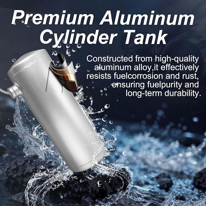 Silver Gas Tank Fuel Tank Aluminum Cylinder 6 x 20" Center Fill 2 1/8 Gallon minibike gas fuel tank For Golf Cart ,Motorcycle ,Dune Buggy ,mini bike ,go kart gas tank