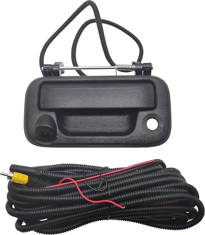Tailgate Handle with Camera, OE: #8L3Z-9943400-AC, Compatible with Ford F150, F250, F350, F450, F550 (Black)