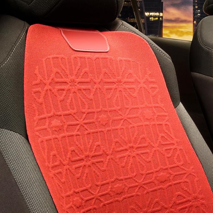 Protex Series Front Row Set Seat Covers Woven Polyester Universal for Cars Trucks SUV, Red, CA-SC-PROTEX-F-RD