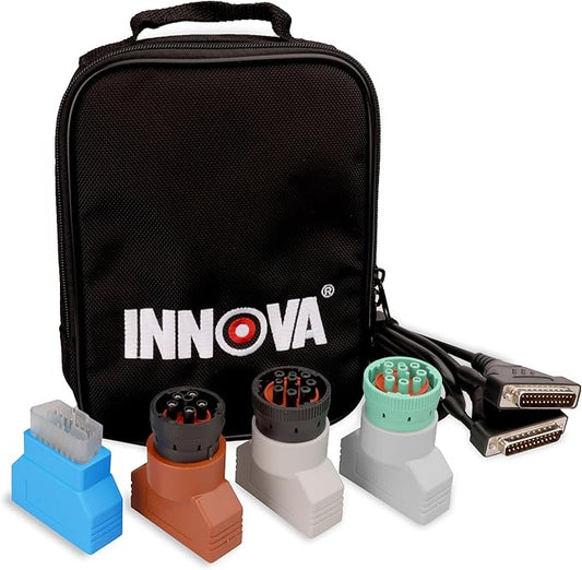 Innova 3128 HD Adapter Kit - Made for Heavy-Duty Trucks - Compatible with Innova 5610 - Includes 4 Heavy-Duty OBD Adapters with a Pouch Bag