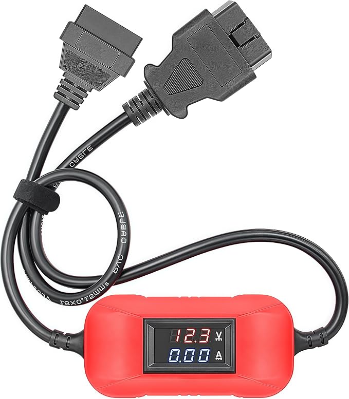 A0281 OBD2 Adapter 24V to 12V for Heavy Diesel Truck, for Launch X431 Easydiag 2.0/3.0/GOLO and Thinkdiag OBD2 Scanner. (Red)