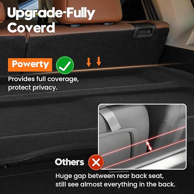 Powerty Cargo Cover for 2017-2023 Nissan Rogue Sport Accessories(Not for Nissan Rogue) Trunk Cover Trunk Shielding Shade Cargo Luggage Cover Black (Can Withstand The Load)