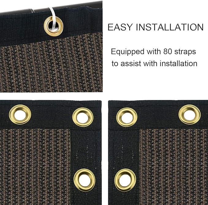 Sunnyglade 6 feet x 100 feet Privacy Screen Fence Heavy Duty Fencing Mesh Shade Net Cover for Wall Garden Yard Backyard (Brown, 6 ft X 100 ft)