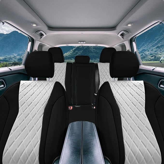 FH Group Custom-Fit Car Seat Covers Specifically Made for 2021-2026 Nissan Rogue, Full Set Gray Ultraflex Neoprene Waterproof Automotive Seat Cover