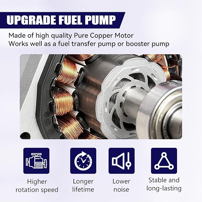 Micro Electric Gasoline Fuel Pump Universal 5/16 inch Inlet and Outlet 12V 1-2A 35GPH 4-7 P.S.I. Operating Fuel Pressure