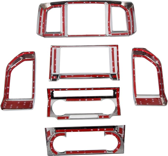 ALMULOO Interior Decoration Trim Kit Compatible with 2015-2020 Ford F150 Interior Center Console Dashboard Trim Kit,Steering Wheel Trim & Navigation Panel Cover, Chrome