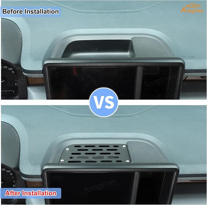 Aunginsy Dashboard Metal Dash Mount Phone Holder Base Compatible with Ford Maverick 2022 2023 2024, Car Center Console Instrument Table Organize Tray Groove Panel Hidden Storage Box Accessories