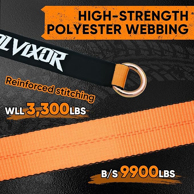 4 Pack Car Tie Down Straps for Trailers 2" x 96" - 9900LBS Break Strength - Tire Ratchet Straps with J Finger Hooks for Hauling UTV, SUV, Truck, Any Cars